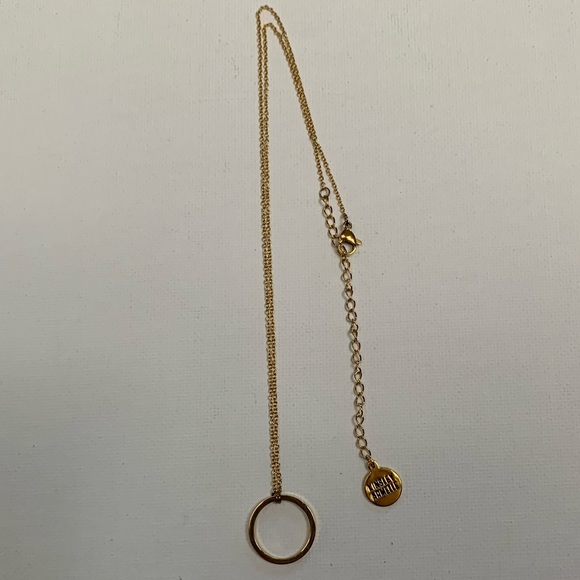 Kinsley Armelle Honey Necklace Yellow Gold Open Circle RETIRED Design - Picture 5 of 13